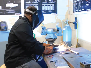 student welding